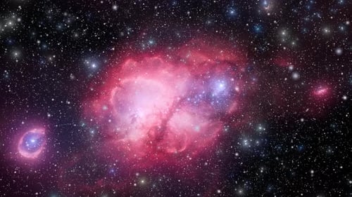 Colorful Nebula and Glittering Stars in Deep Space