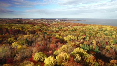 Autumn Aerial View of Lake Superior