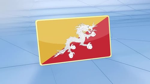 Bhutan Flag Rotating 3D Animation