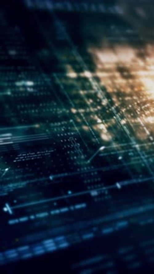 Futuristic Technology Grid Digital Data Background Animation