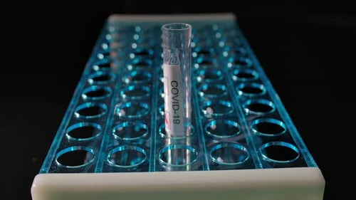 COVID-19 Test Sample Placed in Tube