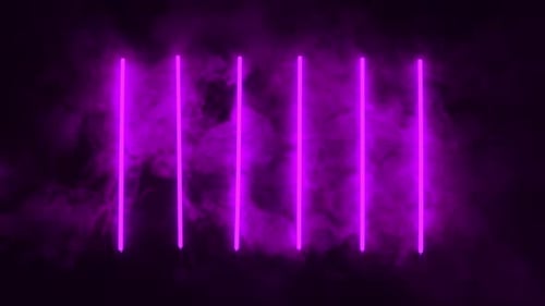 Colored Neon Light with Smoke