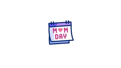 Animated Mom Day Calendar Icon Graphic