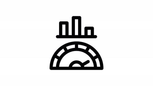Animated Flat Design Performance Meter Icon