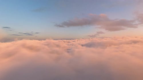 Unendlicher Flug über der Filmmusik Dämmerung Wolken Sonnenuntergang Hintergrund Nahtlose Schleife V02