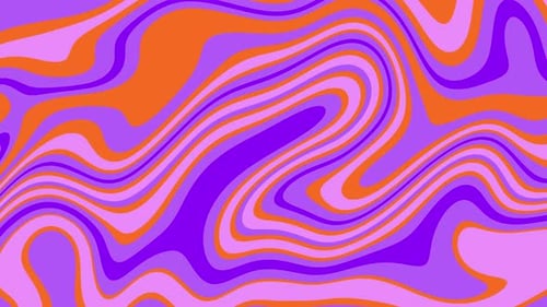 Liquid Lines Retro Background Loop Purple And Orange