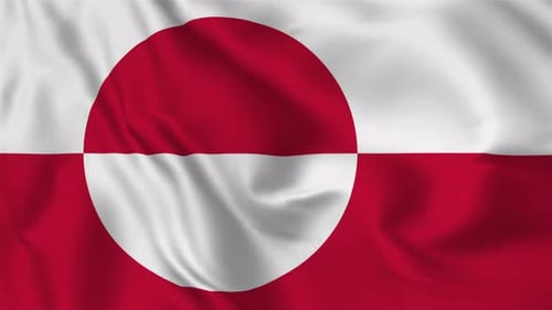 Greenland National Flag Waving Loop Background