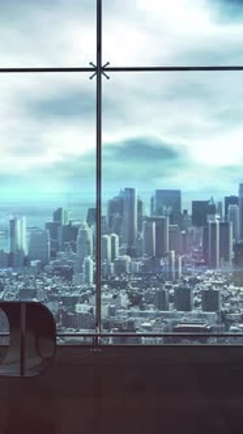 Corporate Background with Office Space 3D Render