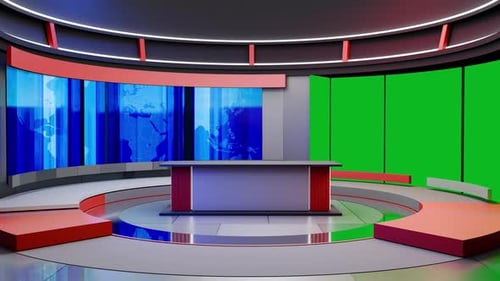 3D Virtual News Studio Ab0013 Background Loop