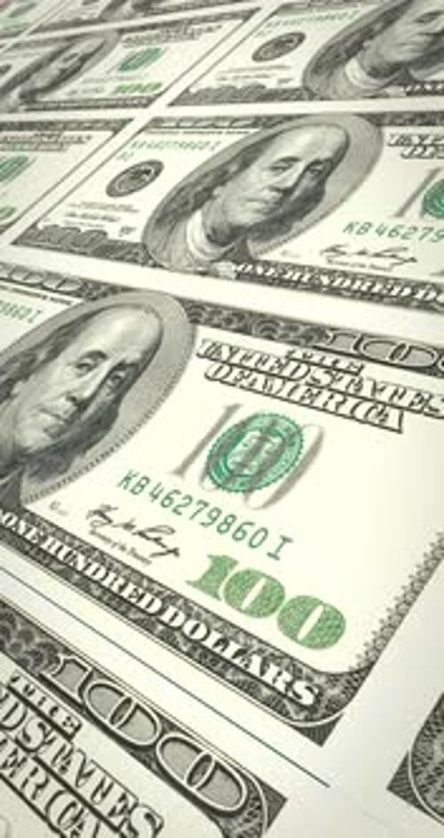 Animated Flow of Hundred Dollar Bills