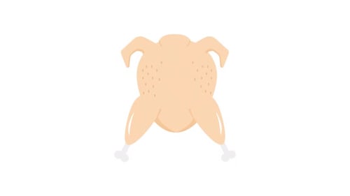 Flat Design Raw Chicken Morph Animation