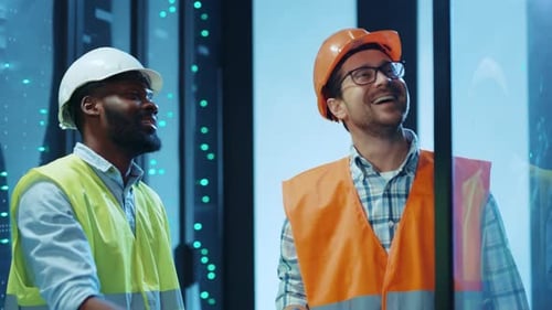 A Dedicated Professional in Safety Gear Specializing in Operations at a Data Center Site