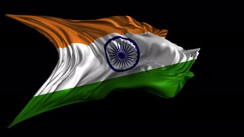 Realistic Waving India Flag Animation