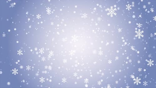 Snowy Christmas Background Blue Loop V2