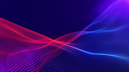 Glowing Abstract Particle Waves Technology Background