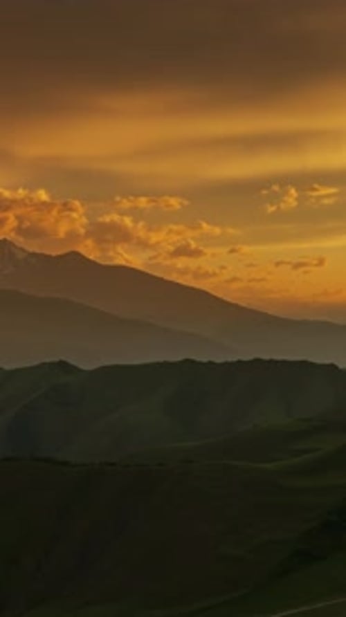 Mountain Range Scenic Sunset Time-Lapse