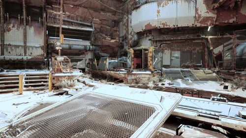 An Abandoned Building Covered in Rust and Decay