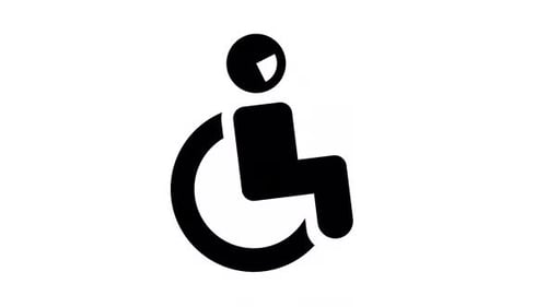 Animated Flat Design Wheelchair Icon with Pulsating Element