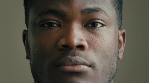 Young Adult Man Close Up Portrait