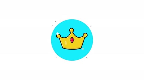 4k Golden Royal Crown Animation Video