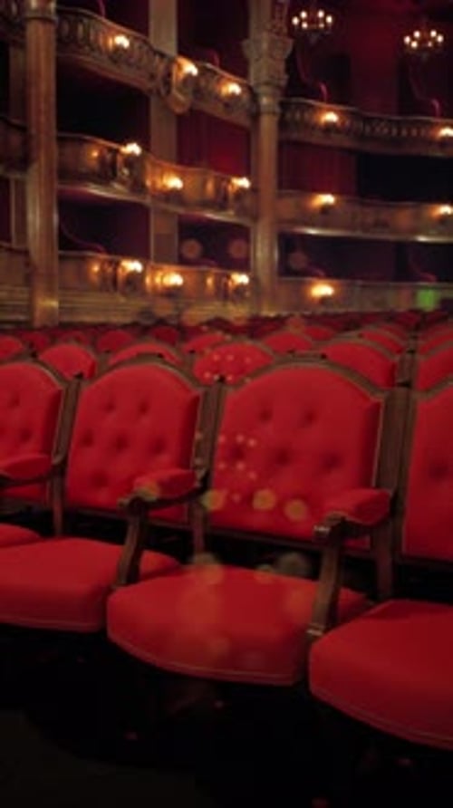 Elegant Red Theater Seats Inviting Guests to an Opera Performance Tonight