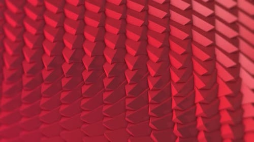 3D-Schleife mit glänzenden Polygonen und rotem Hintergründe
