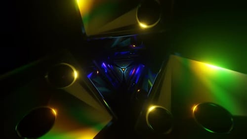 Enchanting Neonflashing Disco Ambiance in the Background of the VJ Loop