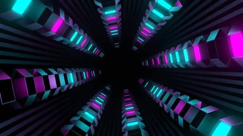 Cyan And Pink Strobe Tunnel With Reverse Rotation Background Vj Loop In HD