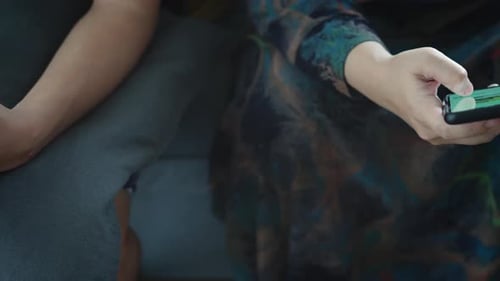 Top View Of People Hands Using Mobile Phones