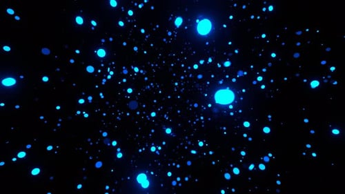 Blue Chaotic Particle Motion Background Vj Loop In 4K