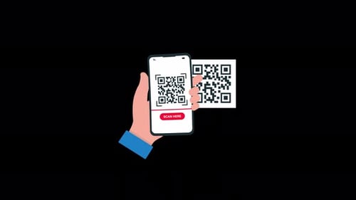 Animated Hand Scanning QR Code Video - Transparent