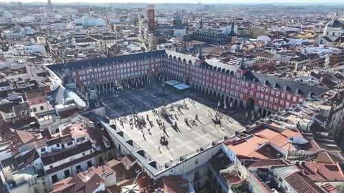 Madrid Skyline At Madrid In Comunidad De Madrid Spain.