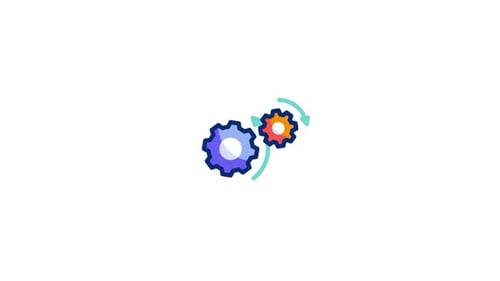 Animated Gears Rotating System Process Icon