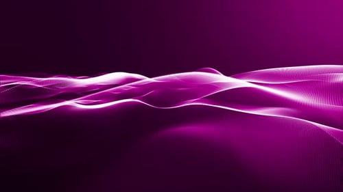 Ocean Wave Line Art On Pink