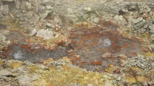 Boiling hot geothermal volcanic spring water at the Geysers "Caldeiras" of Furnas, San Miguel Island