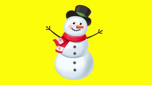 Cute Snowman Blinking Animation for Christmas and Winter Holidays