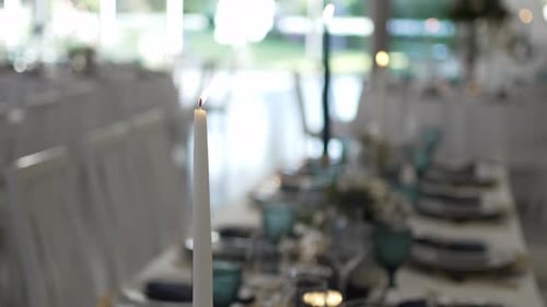 Elegant Wedding Table Setting in Indoor Venue