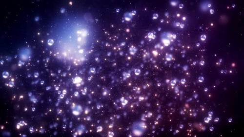 Abstract Sparkling Particles and Bubbles Motion Background