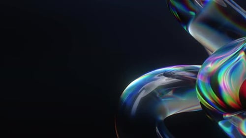 Loop A Stunningly Colorful Abstract Art Piece Featuring a Reflective Surface with Numerous Bubbles