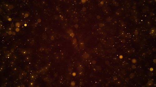 Hermosas partículas onduladas doradas futuristas, purpurina abstracta, partículas de lujo, fondo, estrella brillante