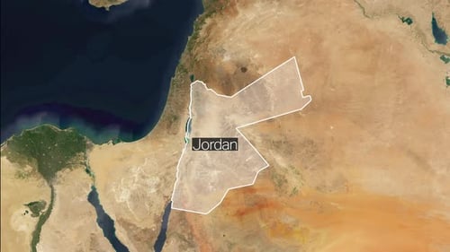 Modern Map Animation Zooming to Jordan Outline
