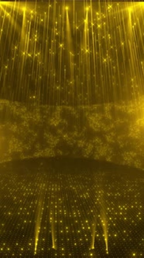 Vertical Golden Stage Lights Background Loop