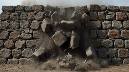 Stone Wall Collapsing
