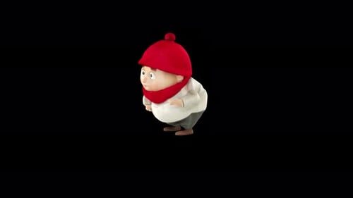 3D Cartoon Boy Character Stretching Animation