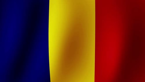 Waving Flag of Romania Seamless Loop