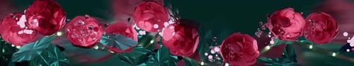 Rote Blumen im Breitbildformat