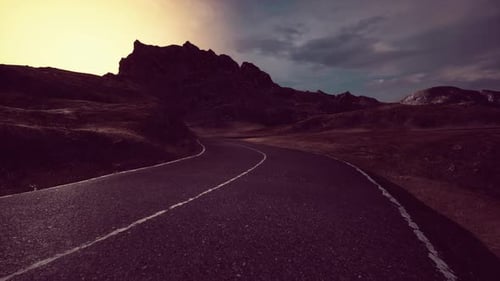 Panoramic View of the Atlantic Ocean and the Road