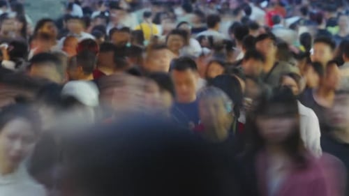 Overcrowded China Many People Walking Time Lapse Big Crowd Timelapse China