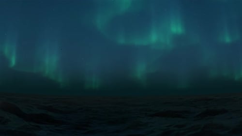 Fluid Northern Lights Aurora Moving Night Sky Background