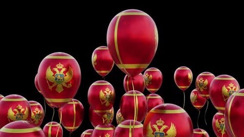 Drapeau du Monténégro sur les ballons volants